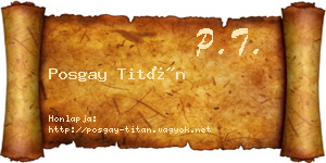 Posgay Titán névjegykártya